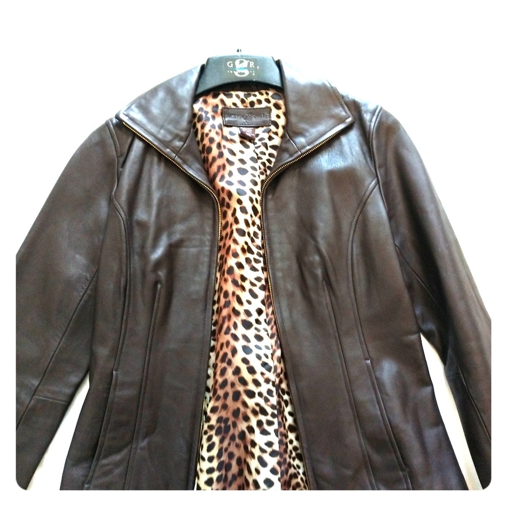 Genuine brown leather jacket